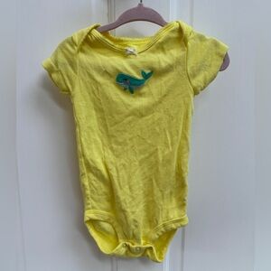 Carter’s 9M Yellow Girls Whale Short Sleeve Onesie Bodysuit